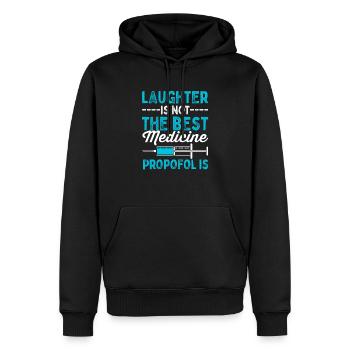 Funny Medical Laughter Is Not The Best Medicine Pr - Männer Premium Bio Hoodie - Schwarz - Vorne - Nico (187cm)