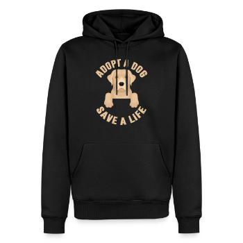 Adopt A Dog Save A Life! - Men’s Premium Organic Hoodie - black - Front - Nico (187cm)