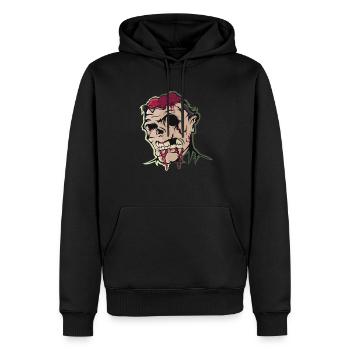 Zombie - Männer Premium Bio Hoodie - Schwarz - Vorne - Nico (187cm)