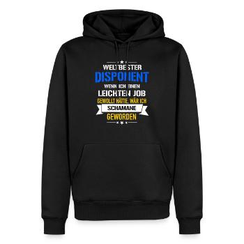 Lustiger Spruch Weltbester Disponent Schamane - Männer Premium Bio Hoodie - Schwarz - Vorne - Nico (187cm)