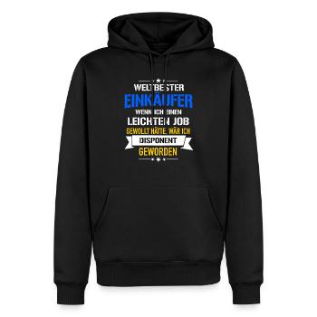 Lustiger Spruch Weltbester Einkäufer Disponent - Männer Premium Bio Hoodie - Schwarz - Vorne - Nico (187cm)