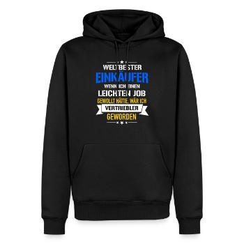 Lustiger Spruch Weltbester Einkäufer Vertriebler - Männer Premium Bio Hoodie - Schwarz - Vorne - Nico (187cm)