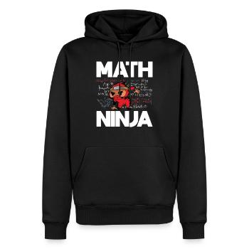 Drôle de ninja de mathématiques pour un étudiant professeur de mathématiques - Sweat à capuche Premium bio Homme - noir - Devant - Nico (187cm)
