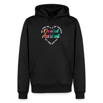 Dental Assistant Heart Word Cloud - Men’s Premium Organic Hoodie - black - Front - Nico (187cm)