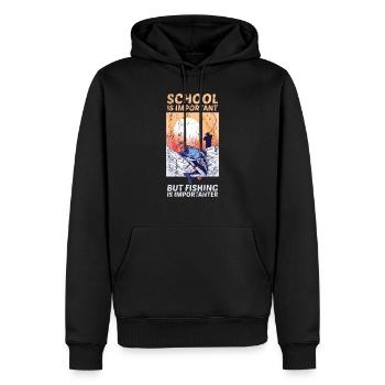 Fishing Is Importanter - Männer Premium Bio Hoodie - Schwarz - Vorne - Nico (187cm)