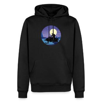Motoneige hiver motoneigistes glace paysage - Sweat à capuche Premium bio Homme - noir - Devant - Nico (187cm)