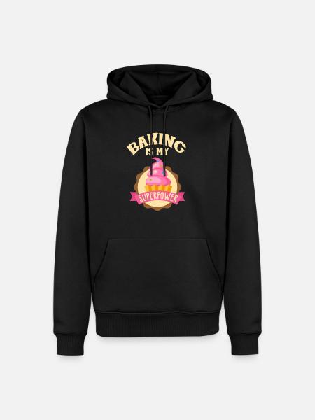 Baking Is My Superpower Cupcake - Men’s Premium Organic Hoodie - black