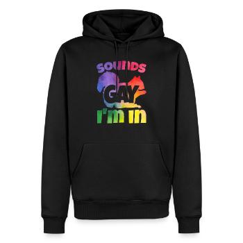 Gay Squirrel, Rainbow - Men’s Premium Organic Hoodie - black - Front - Nico (187cm)