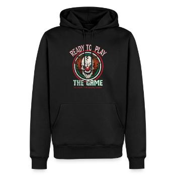 Clown - Sweat à capuche Premium bio Homme - noir - Devant - Nico (187cm)