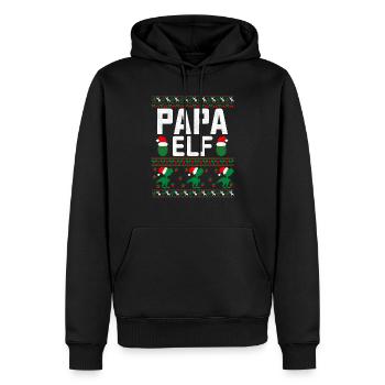 Papa Elf hässlicher Weihnachtspullover - Männer Premium Bio Hoodie - Schwarz - Vorne - Nico (187cm)