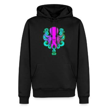 Purple blue Octopus by The Manzanita ́s - Men’s Premium Organic Hoodie - black - Front - Nico (187cm)