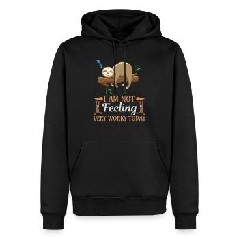 Cooles Hipster T-Shirt mit Faultier - Männer Premium Bio Hoodie - Schwarz - Vorne - Nico (187cm)