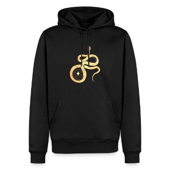 GOLDEN SNAKE - Männer Premium Bio Hoodie - Schwarz - Vorne - Nico (187cm)