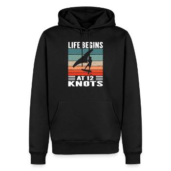 Wing Foiling Surf Surfing Surfer - Sweat à capuche Premium bio Homme - noir - Devant - Nico (187cm)