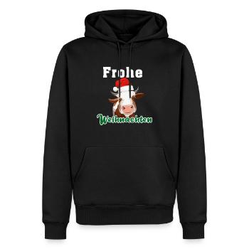 kuhweihnachten - Männer Premium Bio Hoodie - Schwarz - Vorne - Nico (187cm)