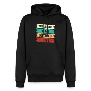 The legend is retired, retired - Men’s Premium Organic Hoodie - black - Front - Nico (187cm)