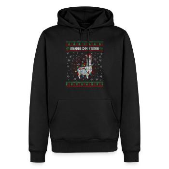 Merry Christmas Alpaka Weihnachten Ugly Xmas - Männer Premium Bio Hoodie - Schwarz - Vorne - Nico (187cm)