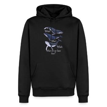 Funny Whale Pun Whale Whale Whale What Do We Have - Men’s Premium Organic Hoodie - black - Front - Nico (187cm)