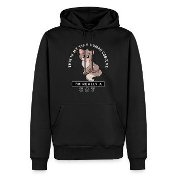 chat grand chat domestique chat grand chat chat chat - Sweat à capuche Premium bio Homme - noir - Devant - Nico (187cm)