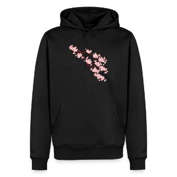 sakura - Männer Premium Bio Hoodie - Schwarz - Vorne - Nico (187cm)