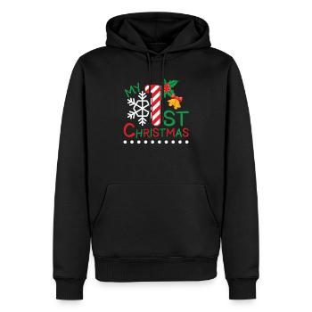 MY 1ST CHRISTMAS - Männer Premium Bio Hoodie - Schwarz - Vorne - Nico (187cm)