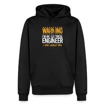 Warning I'm An Electrical Engineer - Männer Premium Bio Hoodie - Schwarz - Vorne - Nico (187cm)