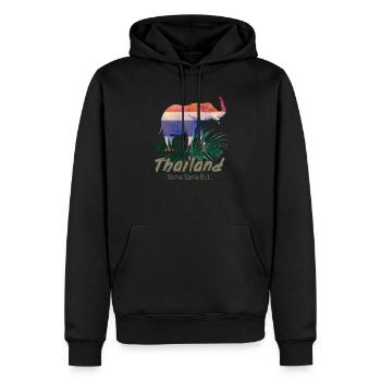 Éléphant de Thaïlande avec drapeau et cadeau jungle - Sweat à capuche Premium bio Homme - noir - Devant - Nico (187cm)