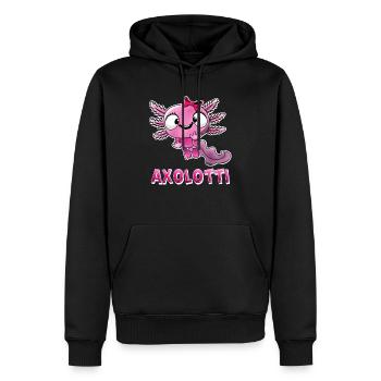 Axolotti Axolotl Mädchen - Männer Premium Bio Hoodie - Schwarz - Vorne - Nico (187cm)