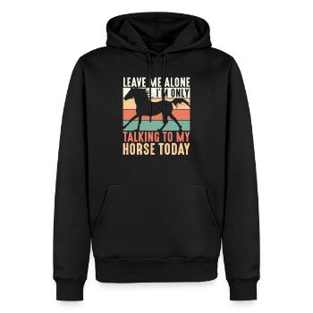 Laissez-moi tranquille, je ne parle qu’à mon cheval aujourd’hui - Sweat à capuche Premium bio Homme - noir - Devant - Nico (187cm)
