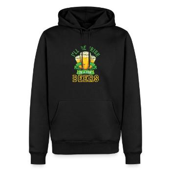 Ich werde in ein paar Bieren irisch sein Lustig - Männer Premium Bio Hoodie - Schwarz - Vorne - Nico (187cm)