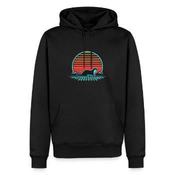 Otter Retro Vintage 80er Jahre Cool Style Tierliebhaber - Männer Premium Bio Hoodie - Schwarz - Vorne - Nico (187cm)