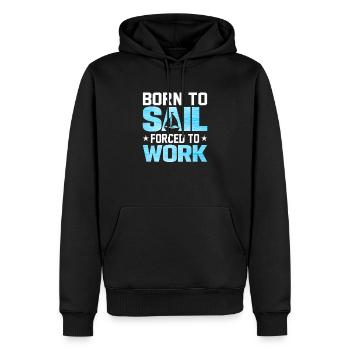Né pour naviguer forcé de travailler - Sweat à capuche Premium bio Homme - noir - Devant - Nico (187cm)