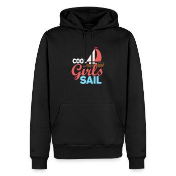 Cool Girls Sail - Männer Premium Bio Hoodie - Schwarz - Vorne - Nico (187cm)