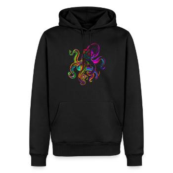 Oktopus Oktopusse lustige bunte - Männer Premium Bio Hoodie - Schwarz - Vorne - Nico (187cm)