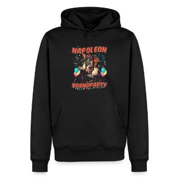 Napoleon Born2party - Männer Premium Bio Hoodie - Schwarz - Vorne - Nico (187cm)