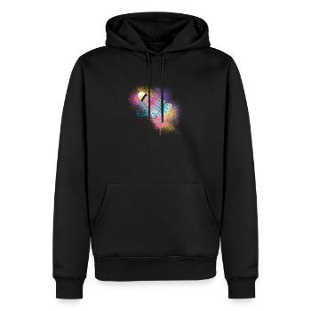 Schläger Ball Sport Buntes Badminton Federball - Männer Premium Bio Hoodie - Schwarz - Vorne - Nico (187cm)
