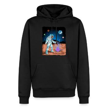 Astronaut auf dem Mars - Männer Premium Bio Hoodie - Schwarz - Vorne - Nico (187cm)
