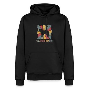 Kooikerhondje Vintage Dog - Sweat à capuche Premium bio Homme - noir - Devant - Nico (187cm)