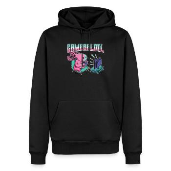 Axolotl Gamer Funny Video Game Gamesalotl - Men’s Premium Organic Hoodie - black - Front - Nico (187cm)