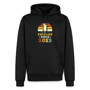 Awesome Since 2013 Unicorn - Männer Premium Bio Hoodie - Schwarz - Vorne - Nico (187cm)