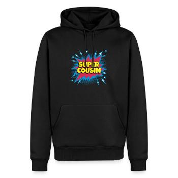 Super Cousin super héro supercousin - Sweat à capuche Premium bio Homme - noir - Devant - Nico (187cm)