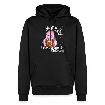nur ein Mädchen, das Anime und Sketching liebt - Männer Premium Bio Hoodie - Schwarz - Vorne - Nico (187cm)