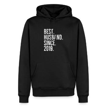 Bester Ehemann seit 2019 - Männer Premium Bio Hoodie - Schwarz - Vorne - Nico (187cm)