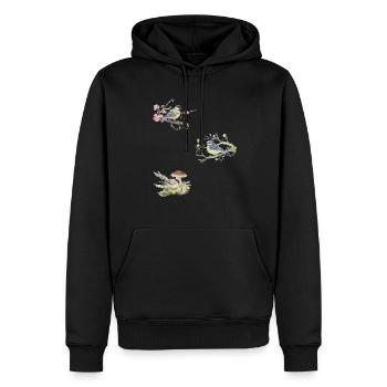 Couple aimant le dessin à l’aquarelle - Sweat à capuche Premium bio Homme - noir - Devant - Nico (187cm)