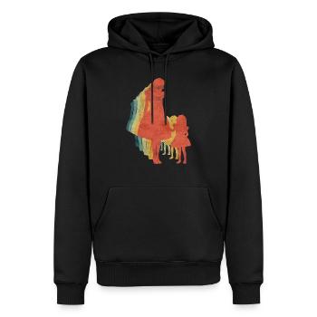 Madre e hija retro color vintage - Sweat à capuche Premium bio Homme - noir - Devant - Nico (187cm)