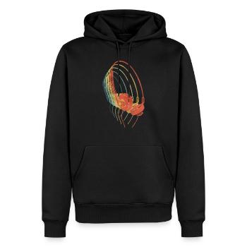 Kopfhörer Retro Retro Vintage Farbe - Männer Premium Bio Hoodie - Schwarz - Vorne - Nico (187cm)