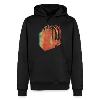 Walkman Retro Retro Vintage Farbe - Männer Premium Bio Hoodie - Schwarz - Vorne - Nico (187cm)