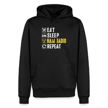 Eat Sleep Ham Radio Repeat ham radio, amateur radi - Männer Premium Bio Hoodie - Schwarz - Vorne - Nico (187cm)