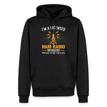 Je suis un opérateur de radioamateur agréé fier d’être le - Sweat à capuche Premium bio Homme - noir - Devant - Nico (187cm)
