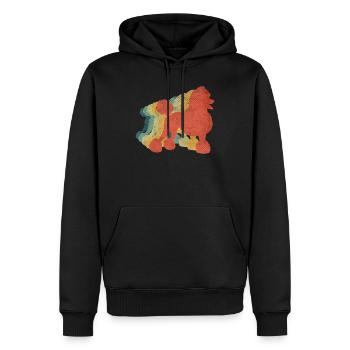 Color vintage retro caniche - Sweat à capuche Premium bio Homme - noir - Devant - Nico (187cm)